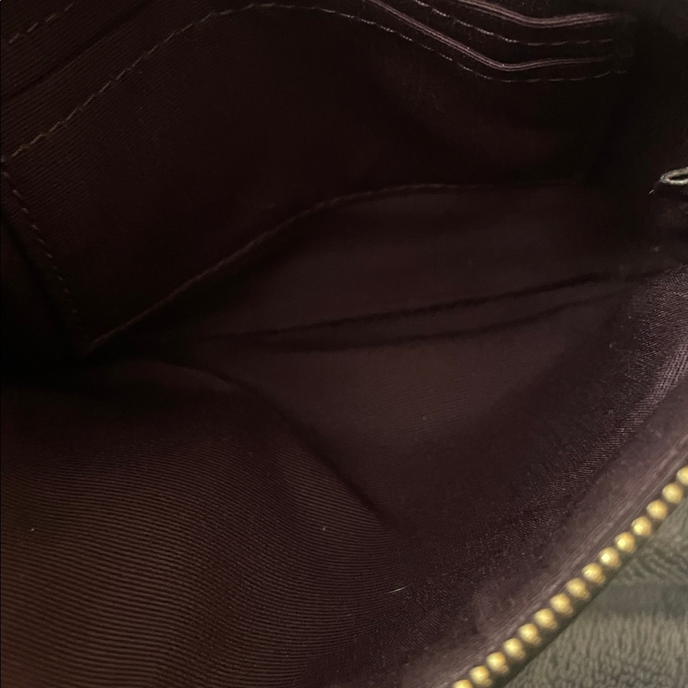 Coach Signature Brown Wristlet with Green Strap - Picture 6 of 8